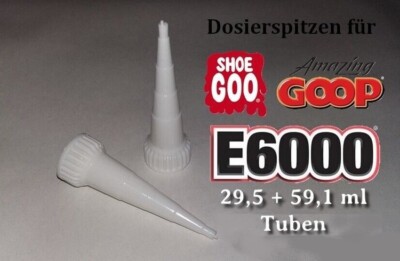 SHOE GOO & E6000 Dosierspitze Präzisionsspitzen Snip Tips Kleberaufsatz Düse NEU