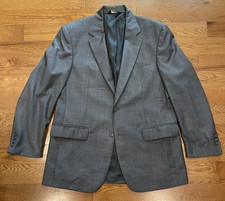 Jos. A. Bank Mens Blazer Wool 2 Button Gray Birdseye Suit Jacket Sport Coat 42R