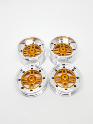 tamiya kyosho 2.2'' 12mm hexa center gold two piece alloy wheels set D Type