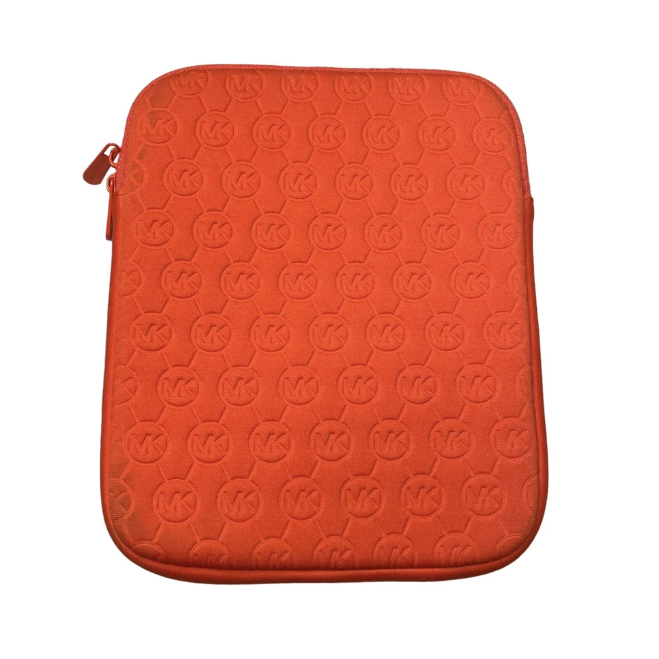 MK Michael Kors Padded Tablet iPad Sleeve Cover Orange Neoprene 8" x 10" GS 1201 - Image 2 of 4