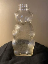 Vintage 1950s  Snow Crest Beverages Salem Mass. Bear Glass Bottle Bank No Cap 7”