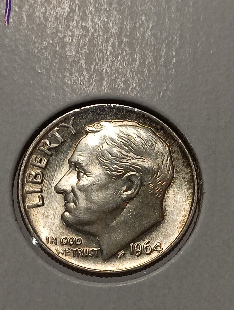 1964 Roosevelt Dime - FULL BANDS 90% Silver - BU Choice J/501 | eBay