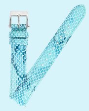 Ecclissi 16mm x 14mm Light Blue Leather Snakeskin Grain Strap original Buckle