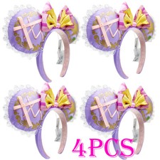 4PCS Disney Parks Rapunzel Tangled Pascal Mickey Ears Minnie Headband Disneyland