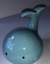 Whale Marine Fish Cake Topper Figurine Blue Ceramic