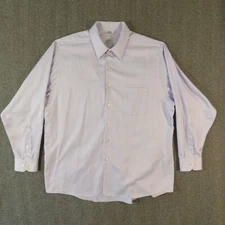 Geoffrey Beene Dress Shirt Mens 18 34/35 Long Sleeve Button Up Purple Pocket
