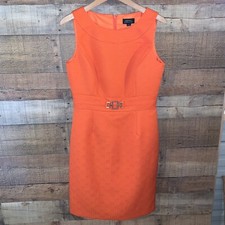 Tahari Arthur Levine Lisa Dress Tangerine Orange NWT Womans 6 Career Evening 521