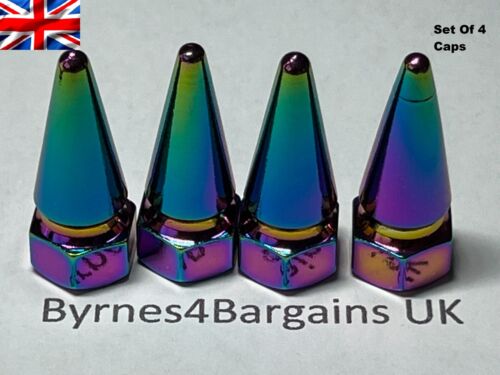 4X Valve Tyre Dust Caps Rainbow Car Bike Motorcycle UK Seller FITS ALL CARS - Picture 14 of 18