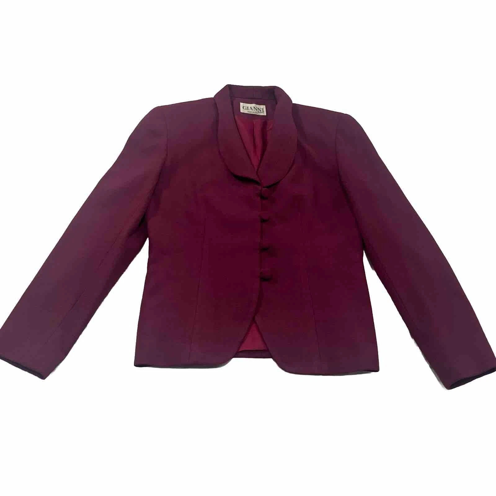 VERSACE Cappotto blazer Gianni Petite 2 viola 100% lana 4 bottoni