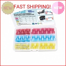 TICONN 100 Pcs Nylon Spade Quick Disconnect Connectors Kit, Electrical Insulated