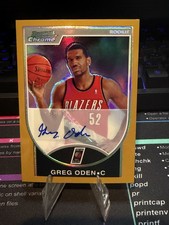 2007-08 Bowman Draft Chrome Rookie Greg Oden Gold Refractor Auto /50(AU, RC)💎🔥