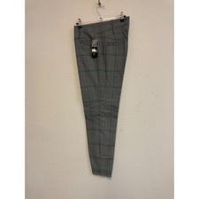 Soho Apparel Women's Plaid Ankle Pants Large Gray Green NWT Stretch