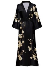Kihnop Womens Floral Long Kimono Robe Long Satin Robe Long Silk Robe Ladies K...