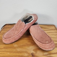 OluKai Nohea Slipper Moccasin Suede Shearling Dusty Pink Women's 11 UEC