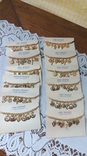 Vintage Gold Tone Kiddy Charm Bracelets Lot Of 12 NOS