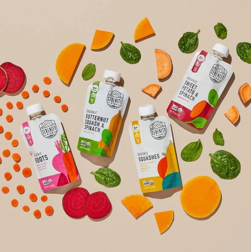 Bolsas de alimentos orgánicos para bebés Serenity Kids 6+ meses certificadas puré vegetal paquetes de 8 Foto 3 de 4