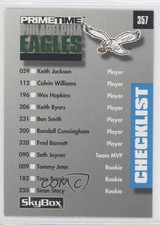 1992 Skybox Primetime Checklist Philadelphia Eagles Phoenix Cardinals #357 0a1