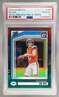 5255 Bo Nix 2024 Donruss Optic Preview #369 Red and Green Rated Rookie PSA 10
