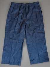 NEW Jones New York Drawstring Linen Pants French Navy Blue XL