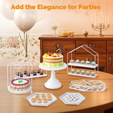 Wedding Cake Stand Collection - Wipe-Clean White Finish for Lasting Elegance NEW