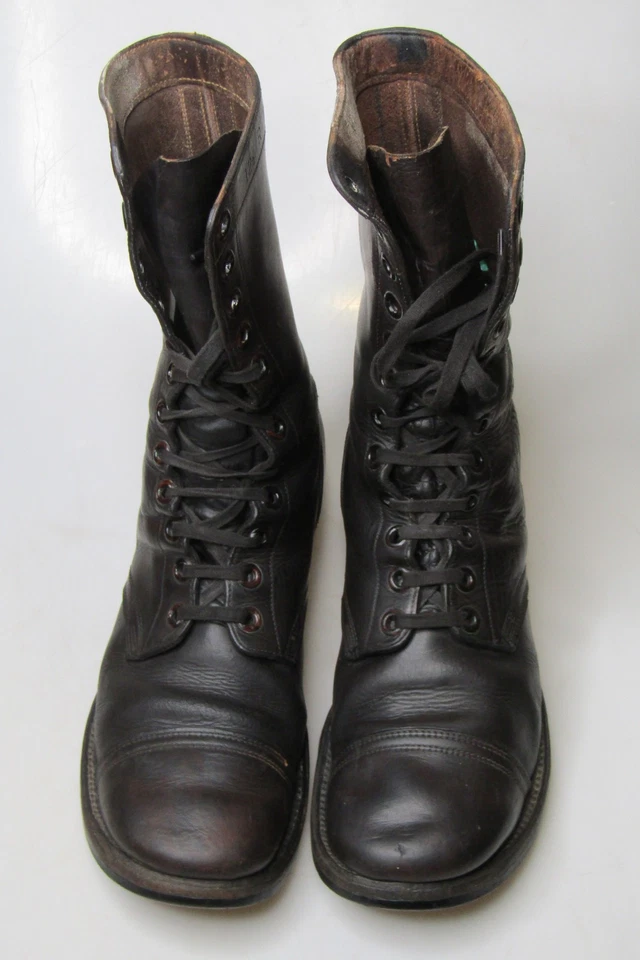 Botas de cuero negras de combate BF Goodrich militares vintage de los años 60 para hombre talla 15,5 16 Foto 3 de 4