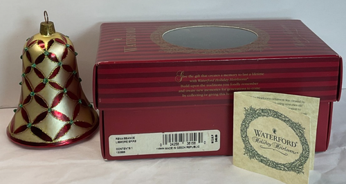 Waterford Holiday Heirlooms Red & Green Christmas Bell Ornament w/Box ...