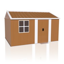 12x8 FT Metal Storage Shed w Windows, Lockable Door  Ventilation - Weatherproof