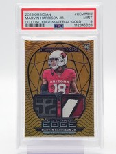 MARVIN HARRISON JR. 2024 OBSIDIAN CUTTING EDGE ROOKIE PATCH GOLD /10 PSA 9 Q3403