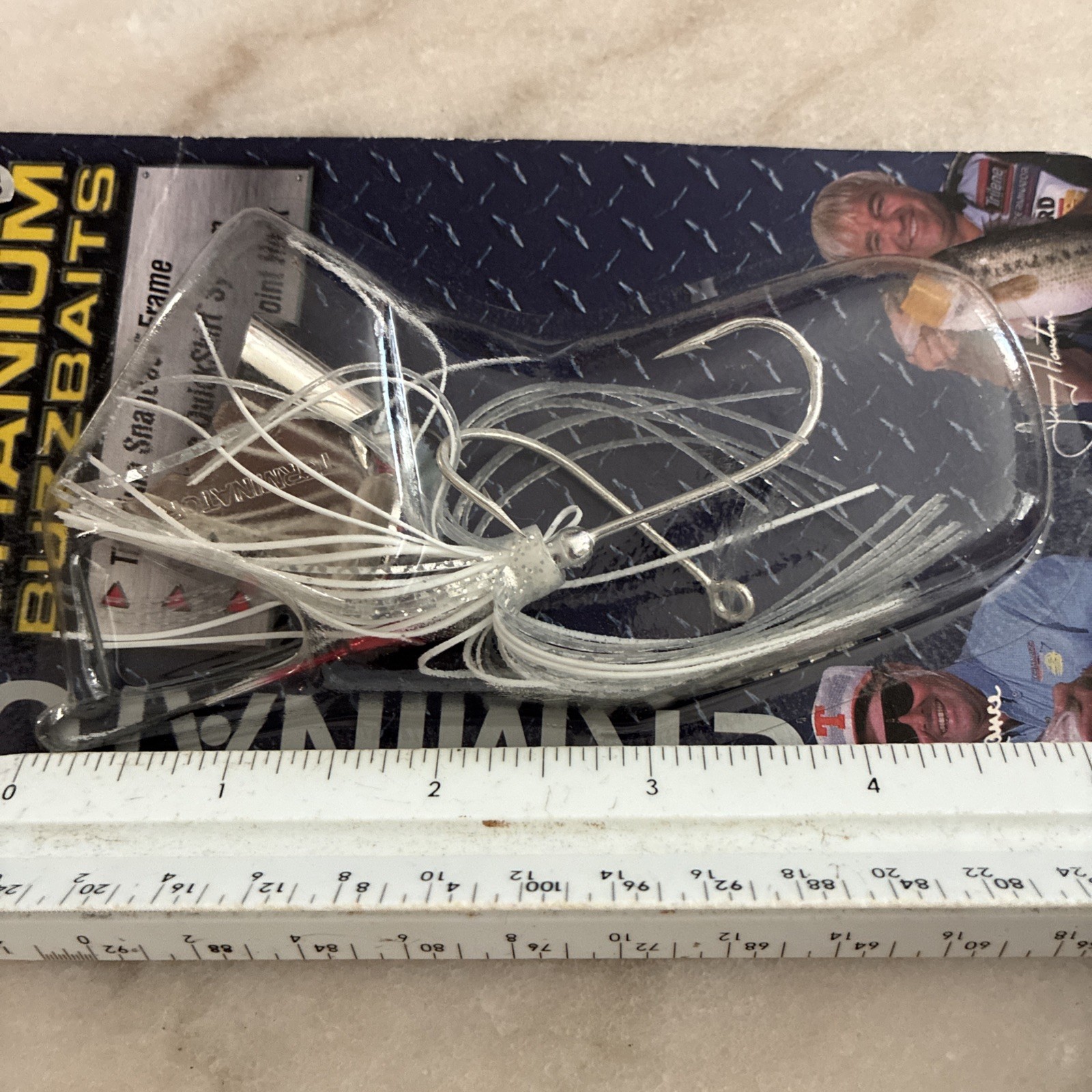 NOS Terminator Titanium Single Blade Original Buzzbait 1/4 Oz White/grey - Image 4