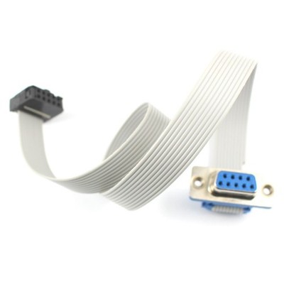 1Pcs D-SUB DB9 9 Pin Female Connector To IDC Female 10 Pin   Cable L= 30CM #md