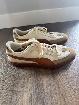Puma Men's Club II Era, Leather-Alpine Snow-Caramel Latte-Sand Dune Size 11