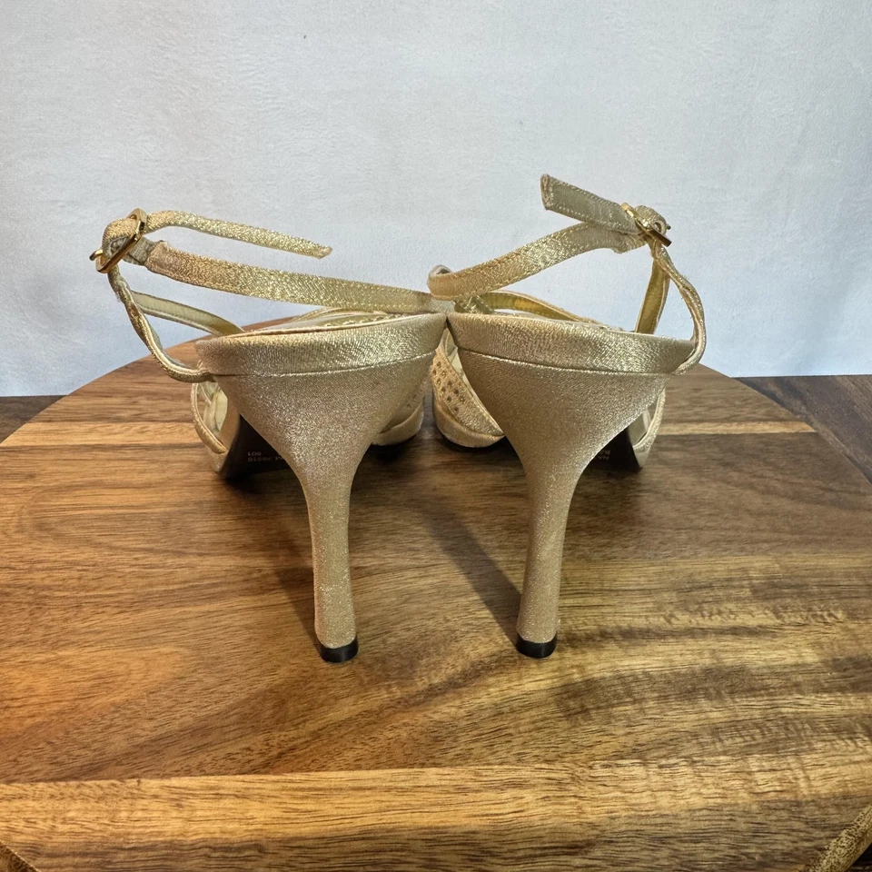 Метафора туфли женский размер 9,5 Наталия с ремешками высокий каблук сандалии со стразами Dres - Изображение 4 из 4