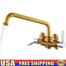 Brass Laundry Faucet Double Handles Wall Mount 9 Inch Spout Hot Cold Water New