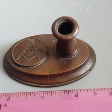 Masonic Freemason Brass Copper pen holder Collectible Fraternal Decor