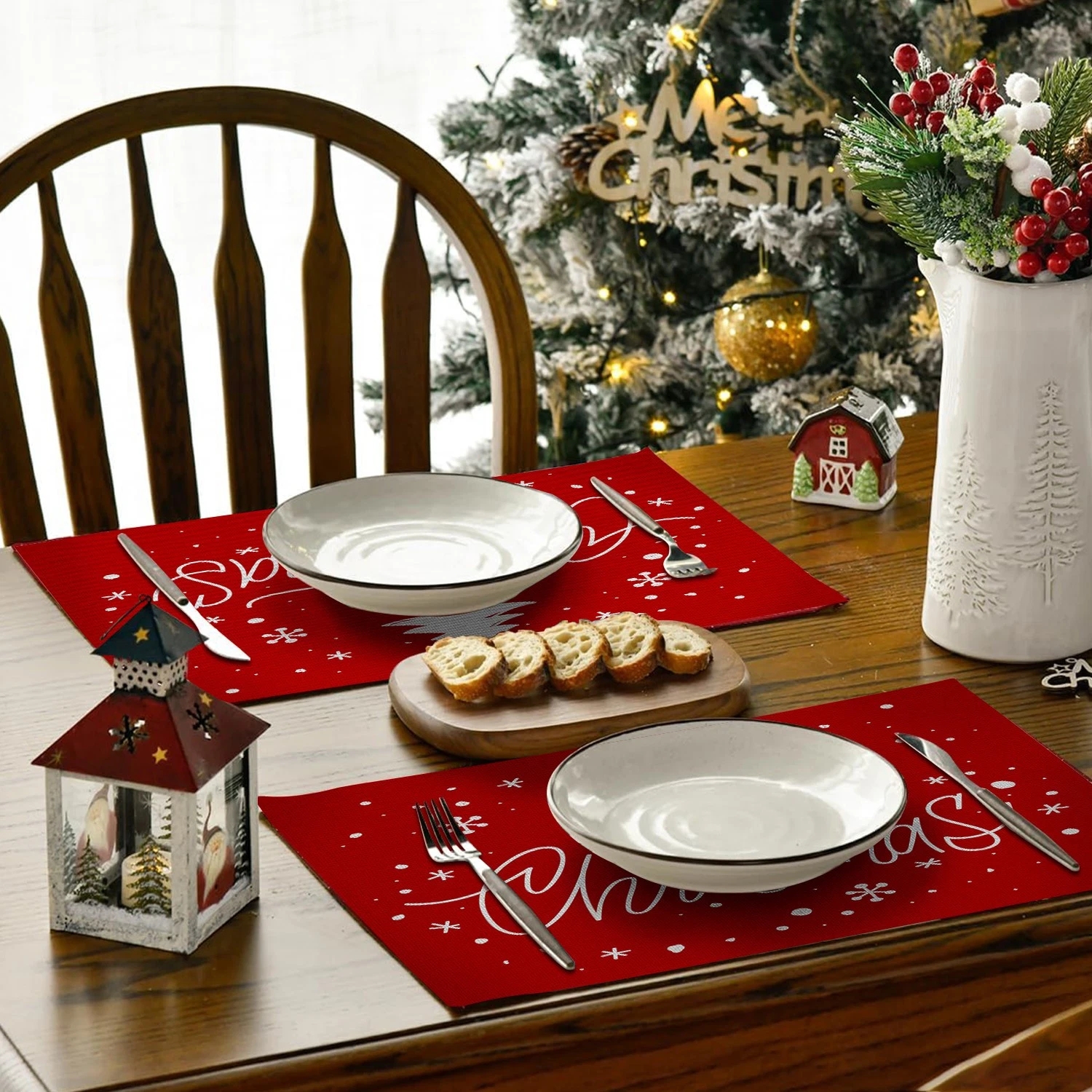 Merry Christmas Placemats for Dining Table