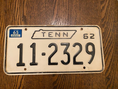 Vintage 1962 Tennessee License Plate Original Montgomery County 11-2329 Quality