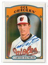 2021 Topps Heritage Minors Real One RC AUTO Carter Baumler! Rookie! Autograph!