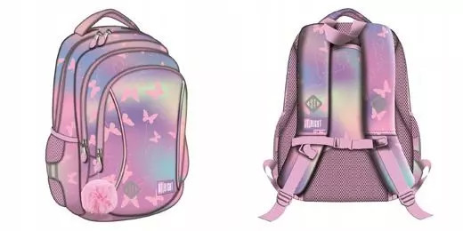 5903235680007 Plecak szkolny młodzieżowy PINK BUTTERFLIES 3 komorowy NOWOŚĆ 24H!
