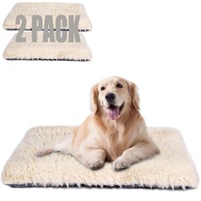 Machine Washable Dog Bed, Deluxe Plush Dog Crate Pad and Cat Bed, Anti-Slip B...