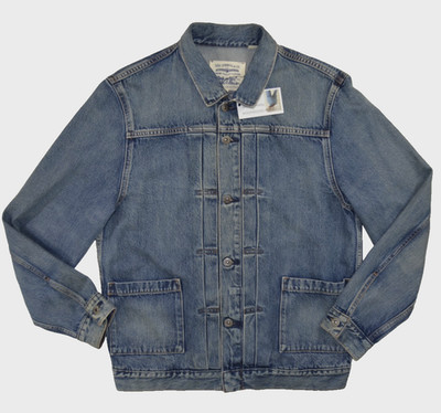 Neu Herren LEVIS Made & Crafted Typ 1 GETRAGENE TRUCKER JACKE Gr. L Denim Vintage