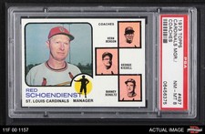 1973 Topps #497 Red Schoendienst Cardinals Leaders ORG PSA 8 - NM/MT