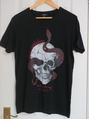 Smog T-Shirt Skull and Snake Graphic Print - Medium - Schwarz