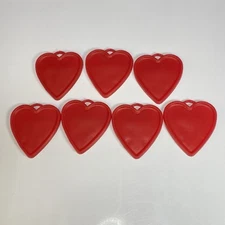 Lot of 7 Vtg Red Plastic Heart Shape Balloon Weights by Premium Balloon