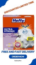 Hefty Ultra Strong Tall Kitchen Trash Bags Lavender  Sweet Vanilla 13 Gal 80 Ct