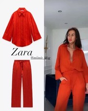Zara Orange Beaded Shirt & Pants Set (Shirt S...