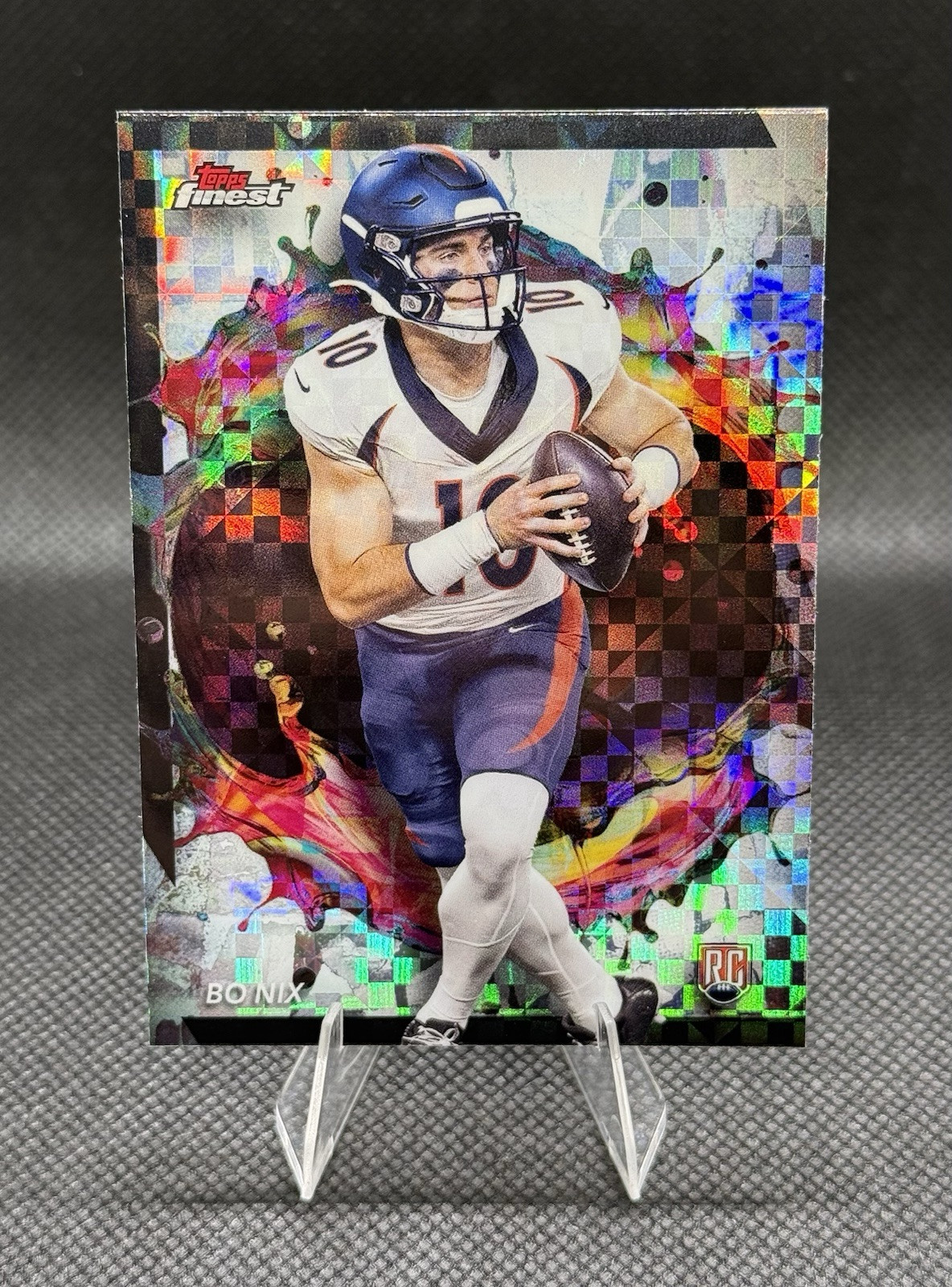2024 Topps Finest Football Bo Nix X-Fractor (#249 rare)