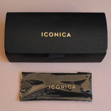 ICONICA Black Sunglasses Hard Case Eyeglasses Eyewear Sunglass Resort Travel
