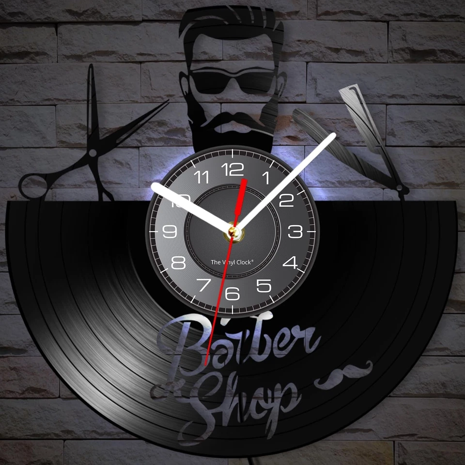 Reloj de Pared Decoración Barbería 12 Pulgadas con 7 Modos Luminosos, Decorativo Vintage... Foto 4 de 4