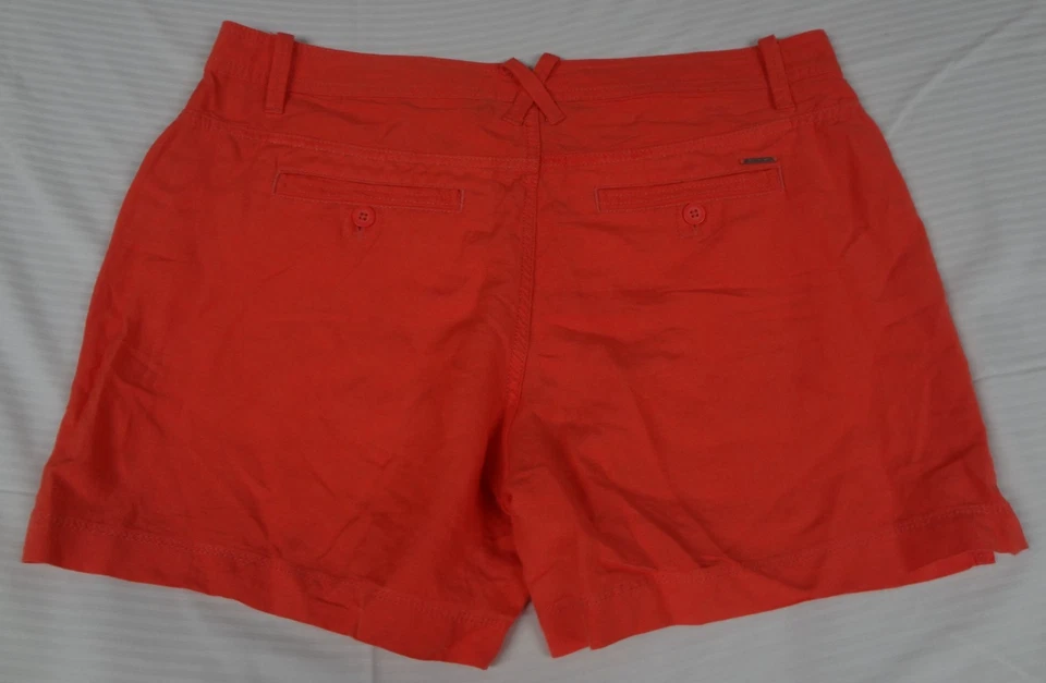PANTALONES CORTOS CALVIN KLEIN CORAL NARANJA LINO MUJER TALLA 12 K807 Foto 4 de 4