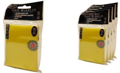 (5) Max Protection - Yellow - Small Flat Trading Card Deck Guard Sleeves - 50